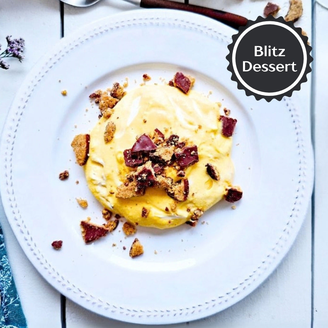 Luftige Mango-Cheesecake-Crème mit Lemon-Curd
